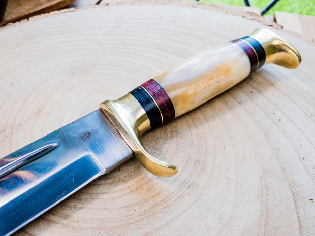 Large Bowie Knife with Bone Handle