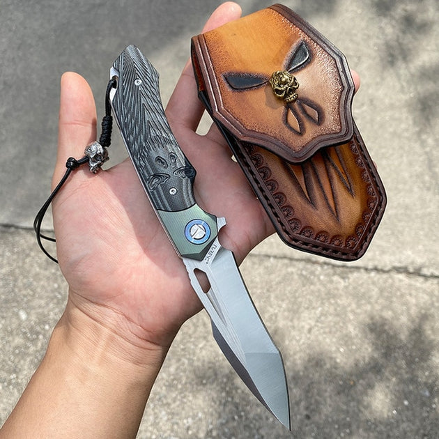 Handmade Wolf Print Fixed Blade Knife – Pro Survivals