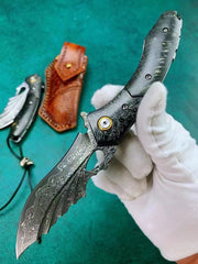 Guardian VG10 Damascus Steel Folding Knife