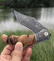Falcon Carved Steelhead folding blade knife