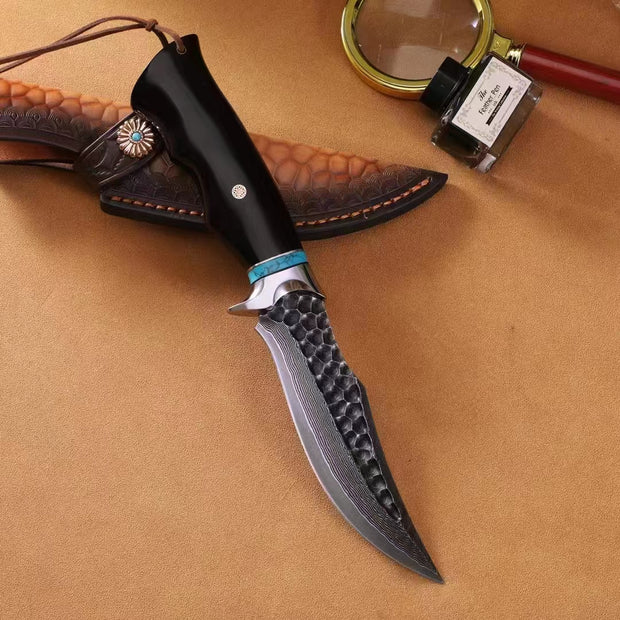 Sentinel Fixed Blade Knife with Blue Turinite Handle