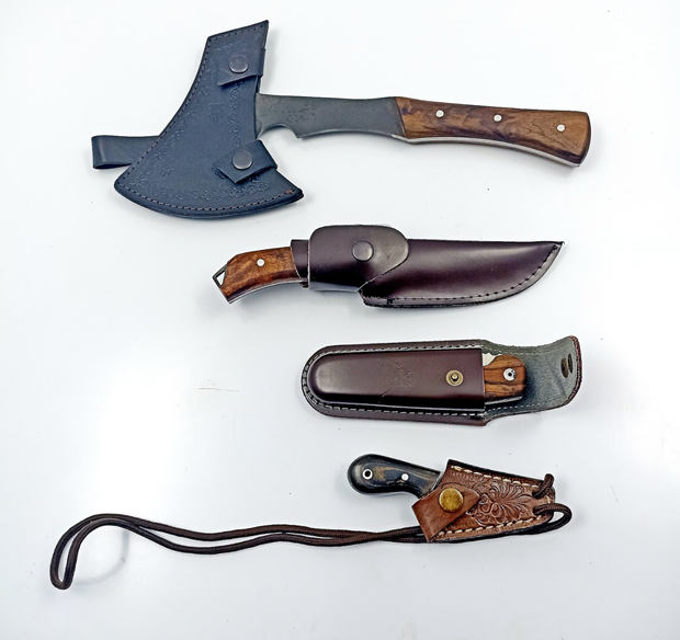 Survival Knife Set, Fixed Blade Knife with Sheath, Hatchet Knife