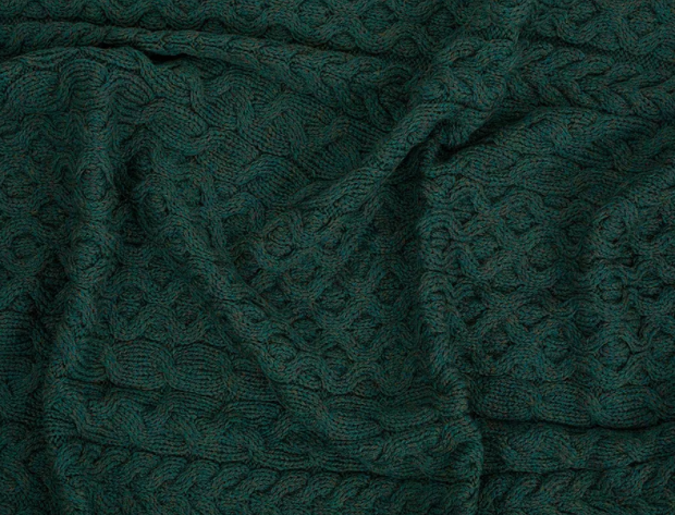 Aran Cable Knit Merino Wool Blanket