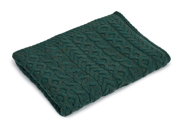 Aran Cable Knit Merino Wool Blanket