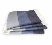 Blue/Gray/White Alpaca Wool Blanket