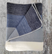 Blue/Gray/White Alpaca Wool Blanket