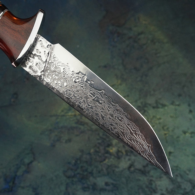 Northern-Style Damascus Steel Outdoor Knife