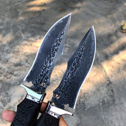 Black Knight Damascus Steel Outdoor Knife - Pro Survivals
