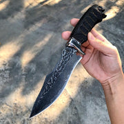 Black Knight Damascus Steel Outdoor Knife - Pro Survivals