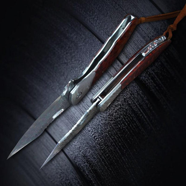 Falcon Damascus Steel Folding Knife - Pro Survivals